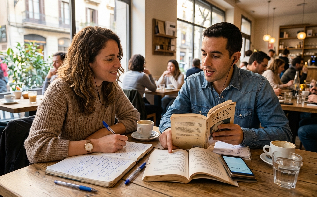 Spanish short stories with English translation study guide